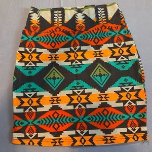 Cotton tribal print skirt
